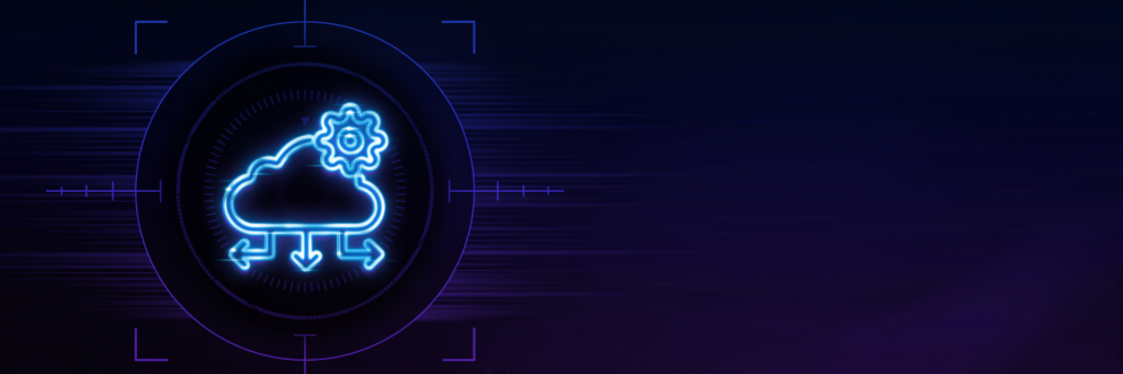 Logo chmury na czarnym tle